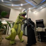 Melvin Gregg Instagram - PreHistoric 🦖 Fun Fact: Bobbie made these costumes from rolls of fabric a few hours before we went out! So even in prehistoric time we would’ve still been fitted!