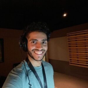 Mena Massoud Instagram - Back in the studio. I told them my hearing was so strong I only needed one headphone