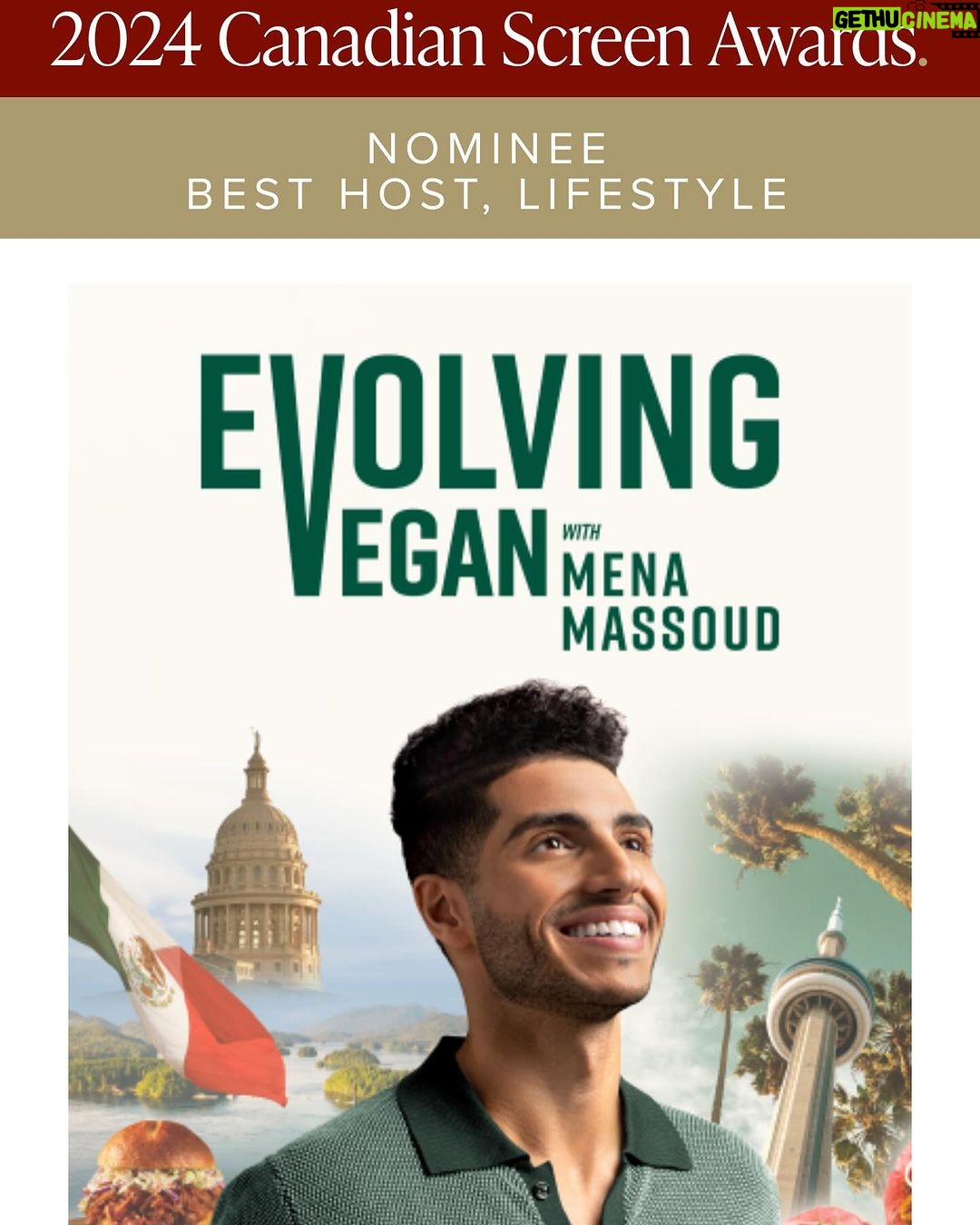 Mena Massoud Instagram - Thank you to @thecdnacademy for my nomination for Best Host, Evolving Vegan. I woke up with an immense gratitude for Canada, @bell, @pressplayproductions and the incredible team on our show. #Canada, as a country, fosters so much raw talent in the arts, that itβs vital we continue to support and celebrate our great industry and artforms in The North. Never forget where you came from ππ½