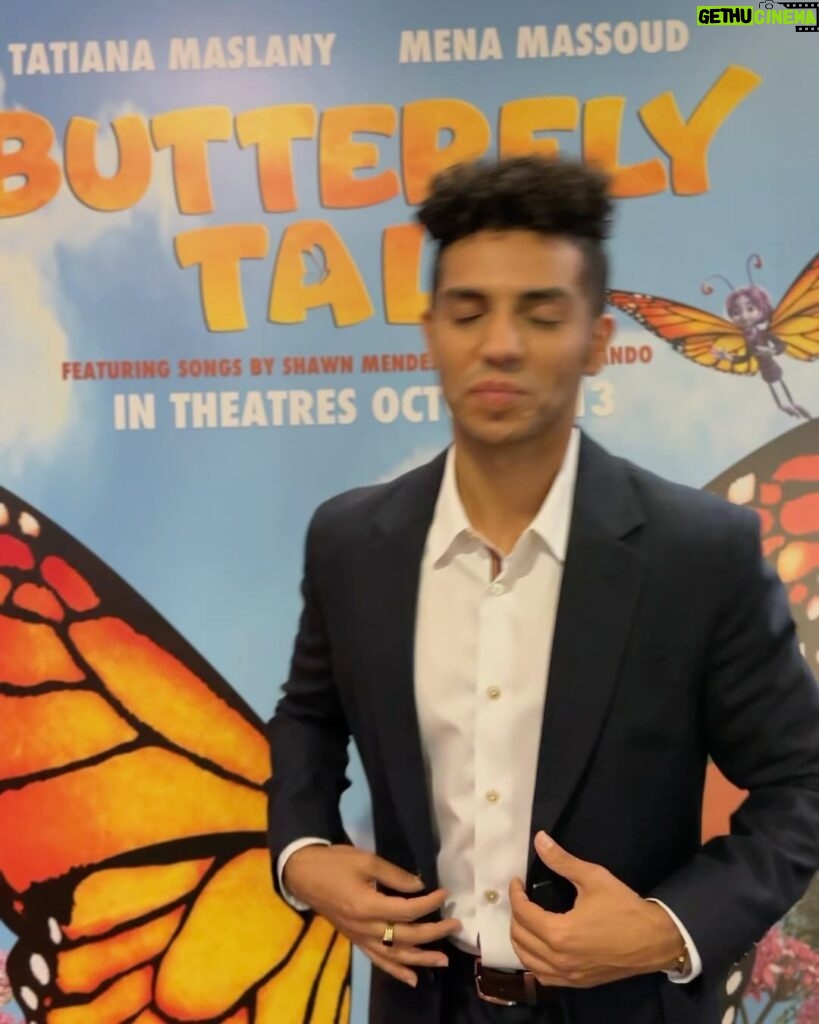 Mena Massoud Instagram - Butterfly Tale comes out tomorrow, October 13th nationwide in Canada. A fun, warm-hearted animation about monarch butterflies and their migration to Mexico! Take the family and go enjoy a Canadian production starring the endlessly talented @tatianamaslany & music by @shawnmendes