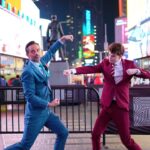 Merrick Hanna Instagram - Battling in Times Square! @nickkosir is a worthy opponent 🔥 dc @soomin__4