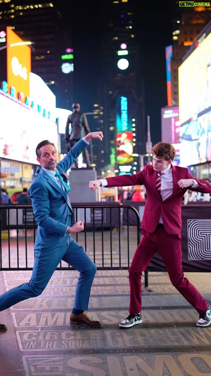 Merrick Hanna Instagram - Battling in Times Square! @nickkosir is a worthy opponent 🔥 dc @soomin__4