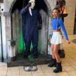 Merrick Hanna Instagram - MICHAEL MYERS FAIL! Merrick & @libertybarros thx @spirithalloween #prank #halloween
