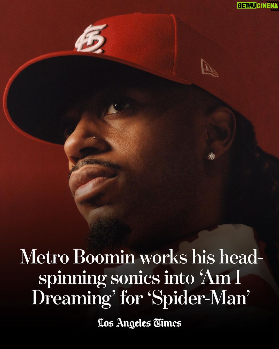 Metro Boomin Instagram - Superheroes shaped the life of @metroboomin, born Leland Tyler Wayne. He fondly remembers family trips with his mother and his four siblings to see the newest Marvel releases as soon as they’d hit the theaters. It’s also a theme that’s framed much of the 30-year-old producer’s robust discography; when he’s not creating chart-topping hits for the likes of Drake, Kanye West and Migos, he’s leaned into the supernatural on his two albums, “Not All Heroes Wear Capes” and “Heroes & Villains,” both of which debuted at No. 1 on the Billboard 200 in 2018 and 2022, respectively. Fresh off the success of “Heroes & Villains,” Sony Pictures called him up to offer what every Marvel-head dreams of: the opportunity to contribute to the studio’s then-upcoming summer blockbuster, the animated sequel “Spider-Man: Across the Spider-Verse.” What started as a request for Metro to work on a few songs for the project blossomed into a role as the soundtrack’s executive producer — along with a cameo role voicing his own character in the multiverse, the Metro Spider. “Even from age 13, I’ve always dreamed about doing a soundtrack, and a score,” he said. @metroboomin sat down with The Times’ @kenandraughorne Get the full story at the link in @latimes_entertainment’s bio. 📸 @_carlosjaramillo_ #spiderman #acrossthespiderverse
