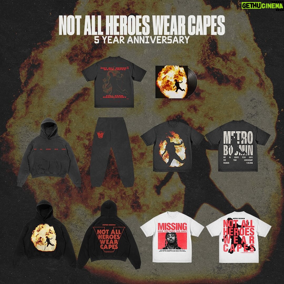 Metro Boomin Instagram - NAHWC V year anniversary merch capsule live now!!! Link in story ☄️🔥