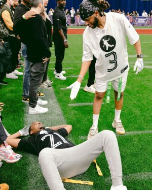Metro Boomin Instagram - thanks @nfl for having me and my son face off in the celebrity flag football game this year but I need a rematch next year and this time check all of their flags for superglue 😂😭😭🏈