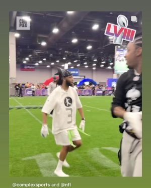 Metro Boomin Instagram - thanks @nfl for having me and my son face off in the celebrity flag football game this year but I need a rematch next year and this time check all of their flags for superglue 😂😭😭🏈