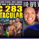 Michael Bisping Instagram - Today’s episode of the Believe You Me podcast we have half of the 283 card 😂former champ @gloverteixeira welterweight contender @gilbert_burns , rising prospect @gregoryrodriguesmma and lightweight contender @beneildariush Plus we shoot she shit and make some picks. Link in my story or search believe you me. Plus Anthony smith calls in from Brazil with even more of the card.
