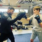 Michael Bisping Instagram - Little Lucas not so little anymore and really staring to enjoy learning to strike and martial arts in general. He’s always wrestled and done jujitsu, but since he started playing the UFC game he’s all about it and I’m loving it.