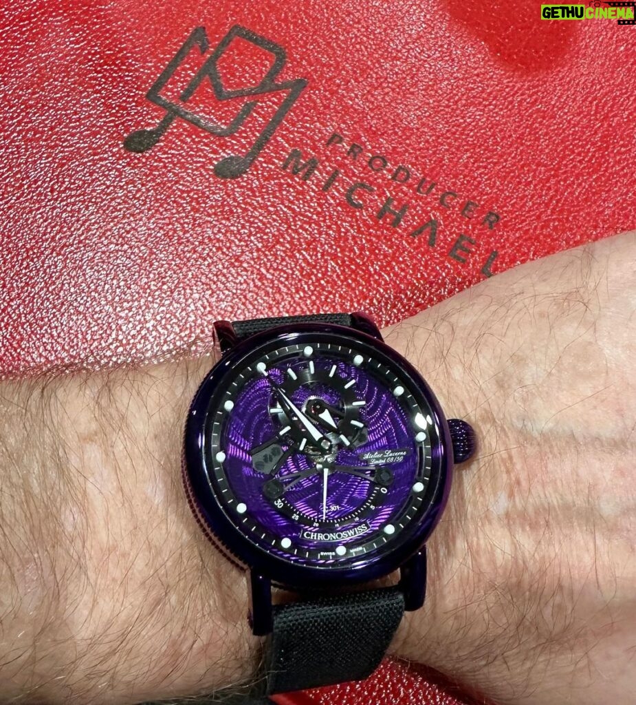 Michael Blakey Instagram - Timepiece Thursday ! How much do you love this stunning @chronoswiss_official ReSec Endorphin watch with its purple CVD case and spectacular matching handmade guilloche dial ? I’m incredibly fortunate to have just received this magnificent Limited Edition work of art and am very quickly falling in love with it … ~~~~~~~~~~ In it to win it ! ~~~~~~~~~~ #producermichael #inittowinit #timepiece #watch #rolex #patekphilippe #chronoswiss #audemarspiguet #cvd #wristwatch #purple #guilloche Beverly Hills, California