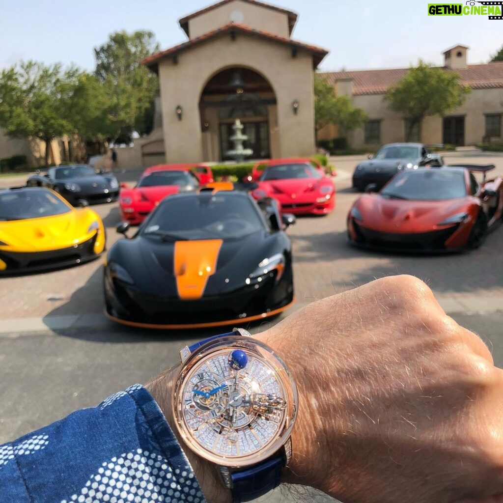 Michael Blakey Instagram - Here’s a great way to end the week … a @jacobandco Astronomia and a bunch of Supercars ? ~~~~~~~~~~ In it to win it ! ~~~~~~~~~~ Monterey, California