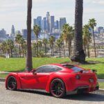 Michael Blakey Instagram - Ferrari Friday ! Tag a friend you’d take for a drive 🚗 ~~~~~~~~~~ In it to win it ! ~~~~~~~~~~ 📸: @bikerxdays Downtown Los Angeles
