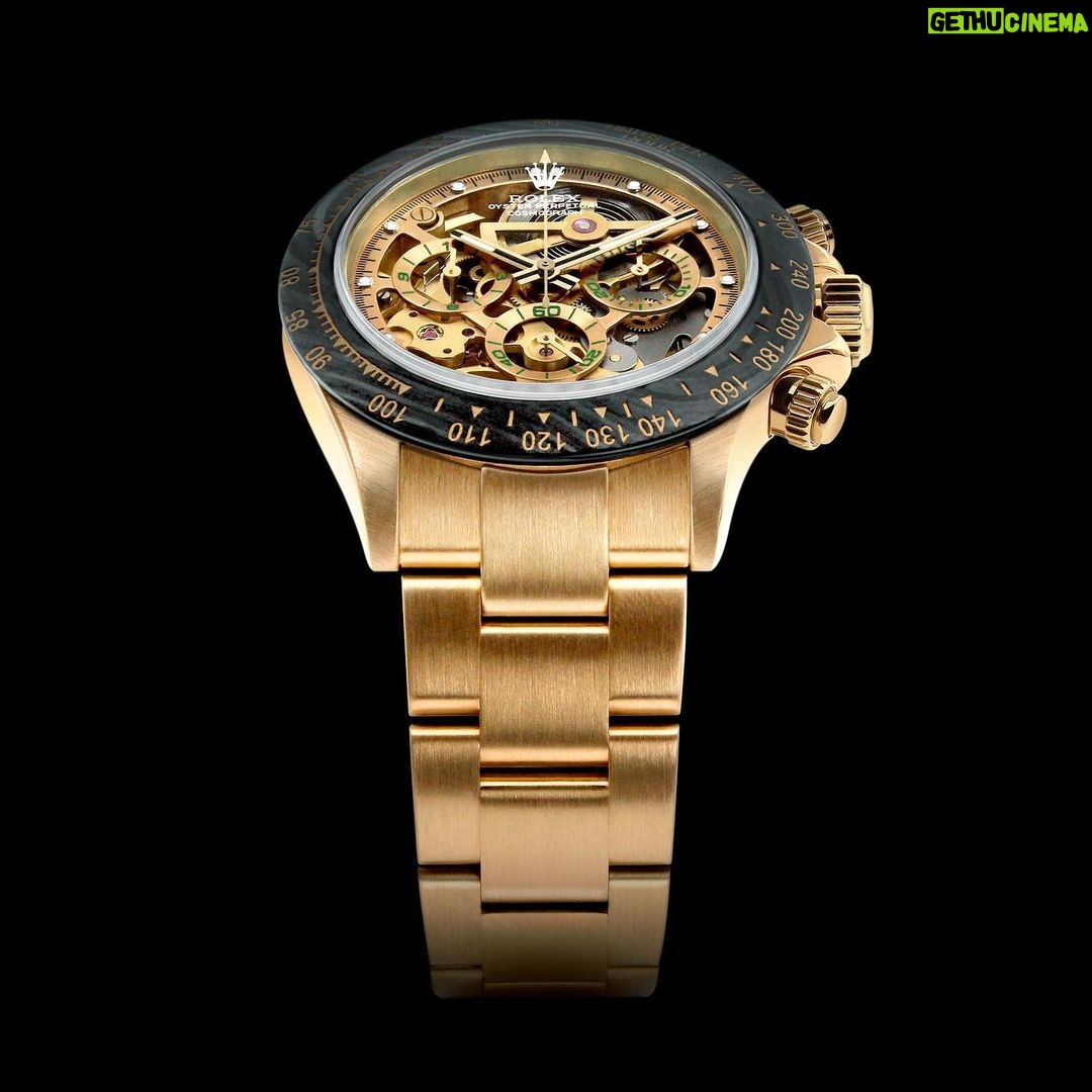 Michael Blakey Instagram - What a way to end the week! Check out this incredible new release from @skeletonconceptofficial . The creation was commissioned by a professional art connoisseur who particularly affectionates @gloriagalleryparis , a contemporary art gallery in Paris. This customized Daytona’s hand polished movement has been completely crafted from 18kt gold with both satin and polished surfaces, sub-dials painted in contrasting rich racing-green and the bezel in forged carbon. This is a limited “off series” edition of just 15 pieces. Check out @skeletonconceptofficial for more information. ~~~~~~~~~~ In it to win it ! ~~~~~~~~~~ Paris, France