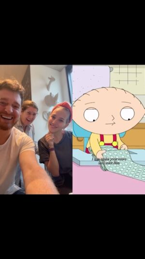 Michael Bublé Instagram - This didn’t impress @luisanalopilato as much as I thought it would.😂
#stewiegriffin #familyguy #bublewrap