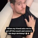 Michael Bublé Instagram - I’ll come if there’s booze. #PuppyParty #OpenBar #IWouldIfICould #BabyIllWait