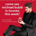 Michael Bublé Instagram - Hey, Toronto! Join @michaelbuble and @bublysparklingca at the @cftoeatoncentre on Thursday, November 23, from 12:00 PM to 12:30 PM! ✨ Experience an appearance by michael bublé at the merryberry pop-up on the second floor, right by the tree! 🎁 For more details about the bubly merryberrybublé pop-up, visit www.bublysparklingwater.ca. #CadillacFairview #Meetyouthere #michaelbublé