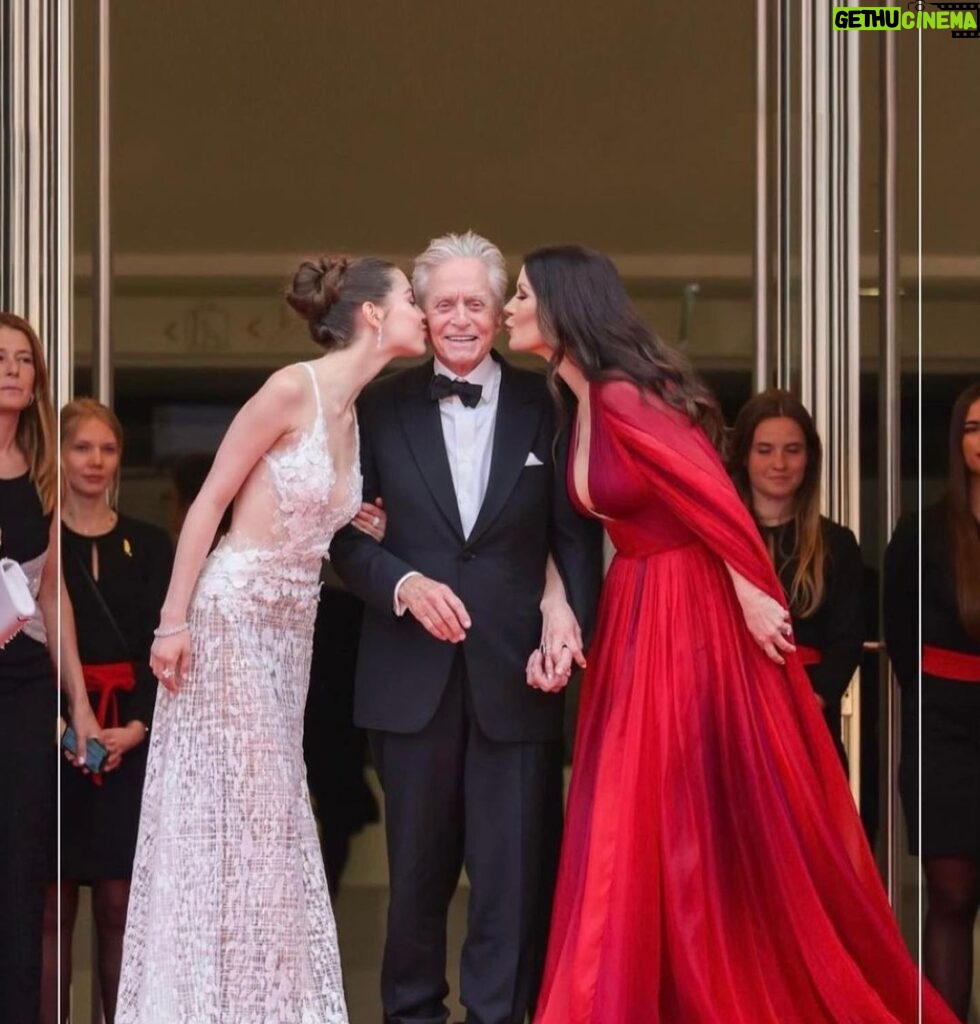 Michael Douglas Instagram - Thank you Cannes! I am so honored to receive the Honorary Palme d’Or at @festivaldecannes for my career achievements. Catherine, Carys, and I had a wonderful time celebrating last night! #Cannes2023 Cannes, France