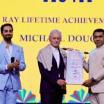 Michael Douglas Instagram – Thank you @iffigoa for an incredible week! I am honored to receive the Satyajit Ray lifetime achievement award and thrilled to be back in 🇮🇳! #IFFIGoa Goa, India