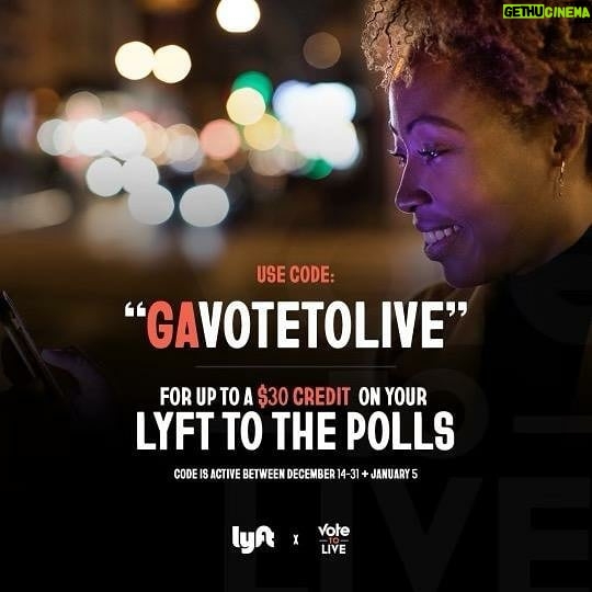 Michael Ealy Instagram - To all my folks in Georgia I’m sure you’ve heard that there’s a runoff election THIS TUESDAY, January 5th, to elect your representatives to the US Senate. But did you know that you can get a free ride to & from the polls on Election Day by using the promo code GAVOTETOLIVE in your Lyft app? Cool right?! So remember, the code is GAVOTETOLIVE in your Lyft app and don’t forget to bring your photo ID when you vote in person this Tuesday! Thanks and please spread the word!