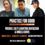 Michael Ealy Instagram - This either going to be fun or highly embarrassing!! Doesn"t matter. The cause will be worth it! It's that time of year where you give back to those who are making a difference in the lives of others. Train for a great cause! Sign up for @aarmy's Practice for Good Session with @Angelamanueldavis, @themichaelealy and @lifeandbread! Each virtual bootcamp is $10 and 100% proceeds go towards @wckitchen to support their work to empower communities and strengthen economies.  Link in bio to sign up now!