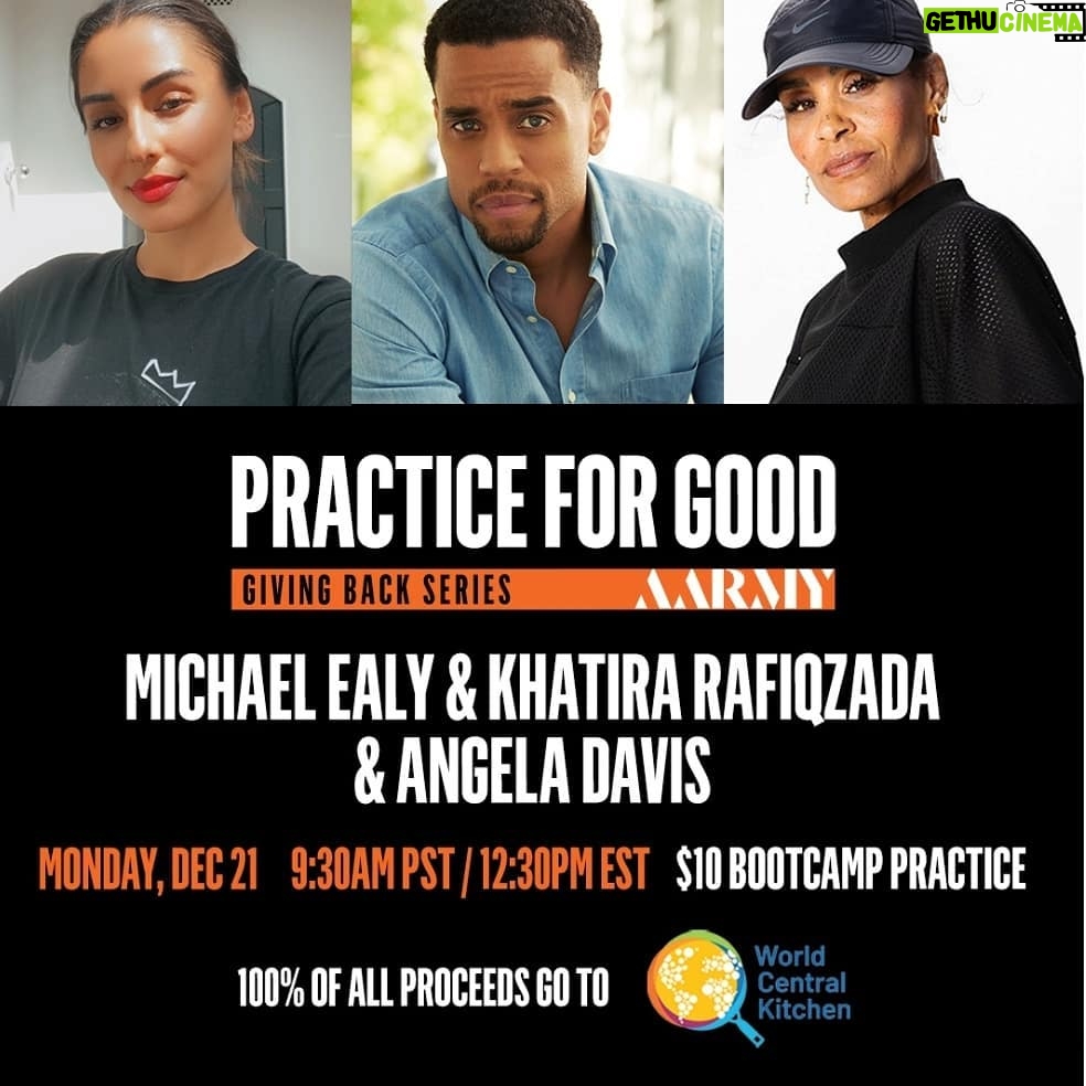Michael Ealy Instagram - This either going to be fun or highly embarrassing!! Doesn"t matter. The cause will be worth it! It's that time of year where you give back to those who are making a difference in the lives of others. Train for a great cause! Sign up for @aarmy's Practice for Good Session with @Angelamanueldavis, @themichaelealy and @lifeandbread! Each virtual bootcamp is $10 and 100% proceeds go towards @wckitchen to support their work to empower communities and strengthen economies. Link in bio to sign up now!