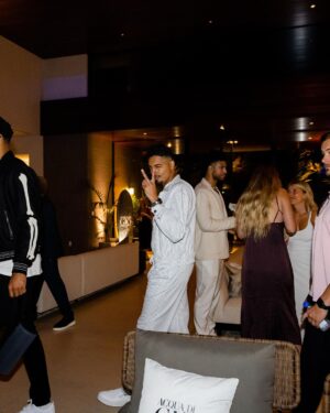 Michael Evans Behling Instagram - Delicious night with even more delish people. ❤️

@armanibeauty #acquadigio