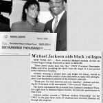 Michael Jackson Instagram - On this date in 1988, Michael Jackson held a press conference announcing his $600,000 donation to The United Negro College Fund to aid students at Black universities. #MJHumanitarian
