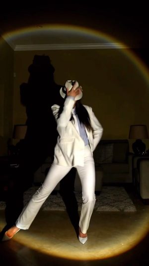 Michael Jackson Instagram - @officiallizsanchez pays homage to Michael’s iconic silhouette in the Smooth Criminal short film 🎥  over 35 years later and the white suit & fedora is still synonymous with Michael and his influence on style and fashion.