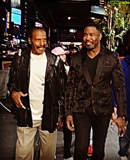 Michael Jai White Instagram - FBF: A Night To Remember! Walking the NYC streets with Fred Williamson, one of my personal heroes, will be one of the fondest memories of my life! #fatherfigure #mentor #og #fredwilliamson #thehammer