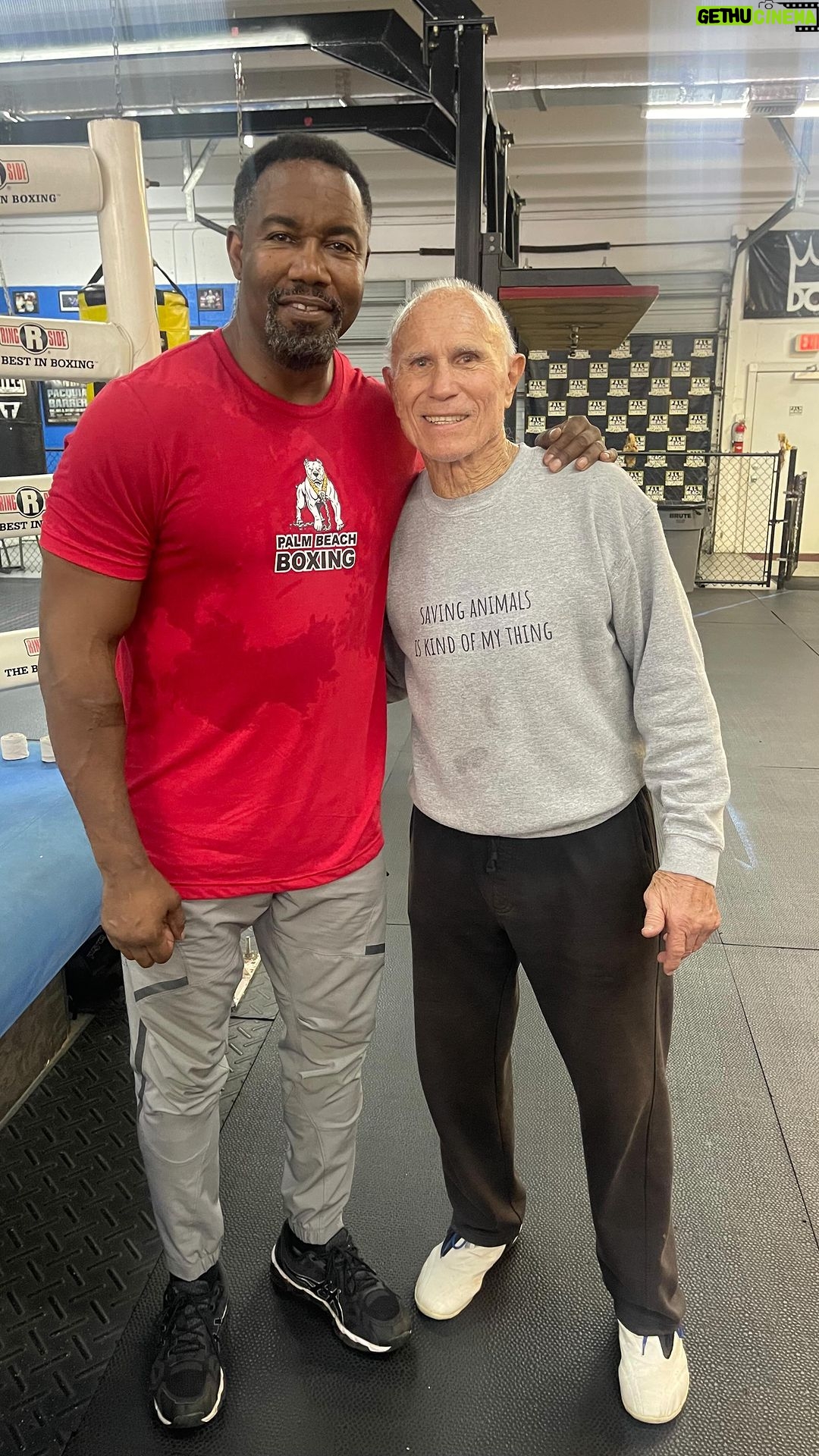 Michael Jai White Instagram - My Birthday Workout in FL with my Teacher, Friend, Martial Arts Father Figure and first #UFC Commentator, the undefeated fighting legend, Bill “Superfoot” Wallace! #training #kickboxing #ufc #karate