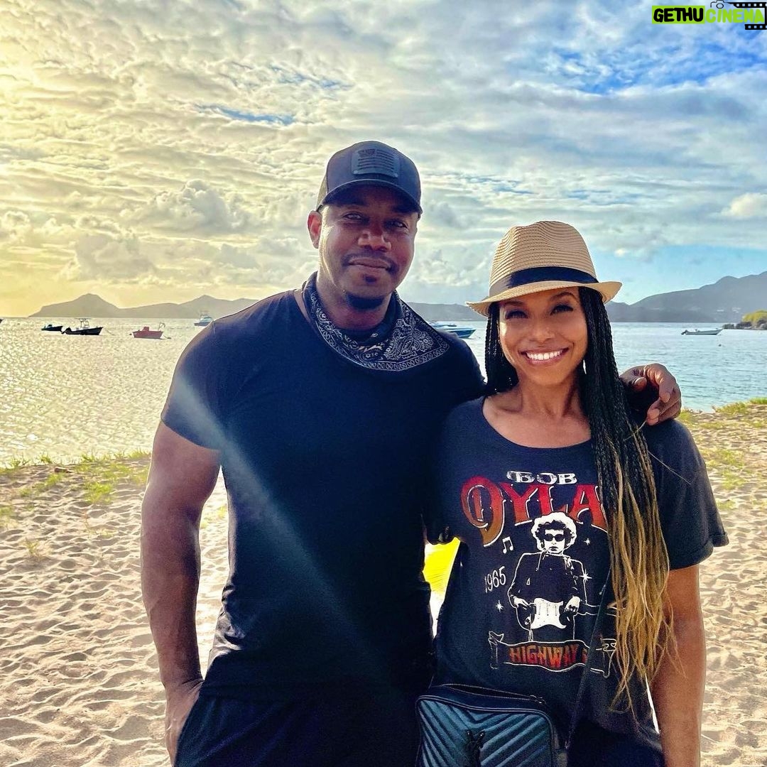 Michael Jai White Instagram - Repost: @iamgillianwhite When #setlife gives you backdrops like theseโฆ.๐ฅ๐ฌ๐๐๐ Enjoying this beautiful piece of paradise for a month while filming wouldnโt be the same without my best friend right here with me. โค๏ธ๐โ๏ธ #makingamovie #theisland #actorslife #nevis #stkittsandnevis ๐ฐ๐ณ #powercouple #husbandandwife #thatskytho #thatwatertho #thateverythingtho Nevis, St. Kitts, West Indies, Caribbean