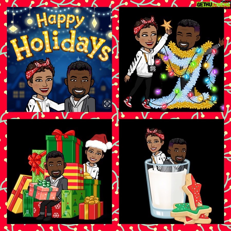 Michael Jai White Instagram - Happy Holidays from Mike & Gill! @iamgillianwhite 💚❤️💛🎄✨✨✨