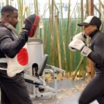 Michael Jai White Instagram - I trained my wife @iamgillianwhite to hit like a savage! This is a flashback from years ago. She hits waaay better and hits harder now! YOU DON’T “PLAY” FIGHTING! #fight #mma #martialarts #karate #boxing