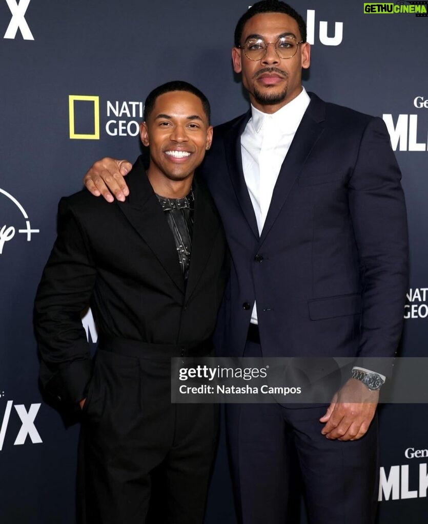 Michael Jai White Instagram - At the premiere of NatGeo’s Genius: MLK/X last night with my wife @iamgillianwhite . These two exceptionally talented and humble young men @kelvharrjr and @aaron_pierre1 have stand out performances as Martin Luther King and Malcolm X…and meeting both of them was a pleasure. Go check out MLK/X Feb. 1st on @natgeotv @disney @hulu. #NatGeoMLKX #blackhistory #blackhistorymonth Samuel Goldwyn Theater