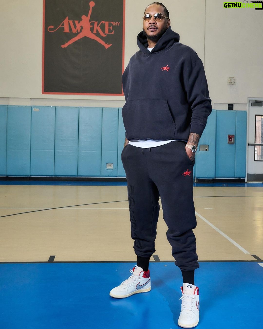 Michael Jordan Instagram - Back in Brooklyn, where legends begin with @carmeloanthony and the new Jordan x Awake NY drop. Inspired by the resilience and creativity that defines New York City, this collection brings Awake NY’s distinctive cultural spirit and sensibility to the Jordan Air Ship and signature apparel styles. Dropping 3/9 at @awakenewyorkclothing. Brooklyn, New York