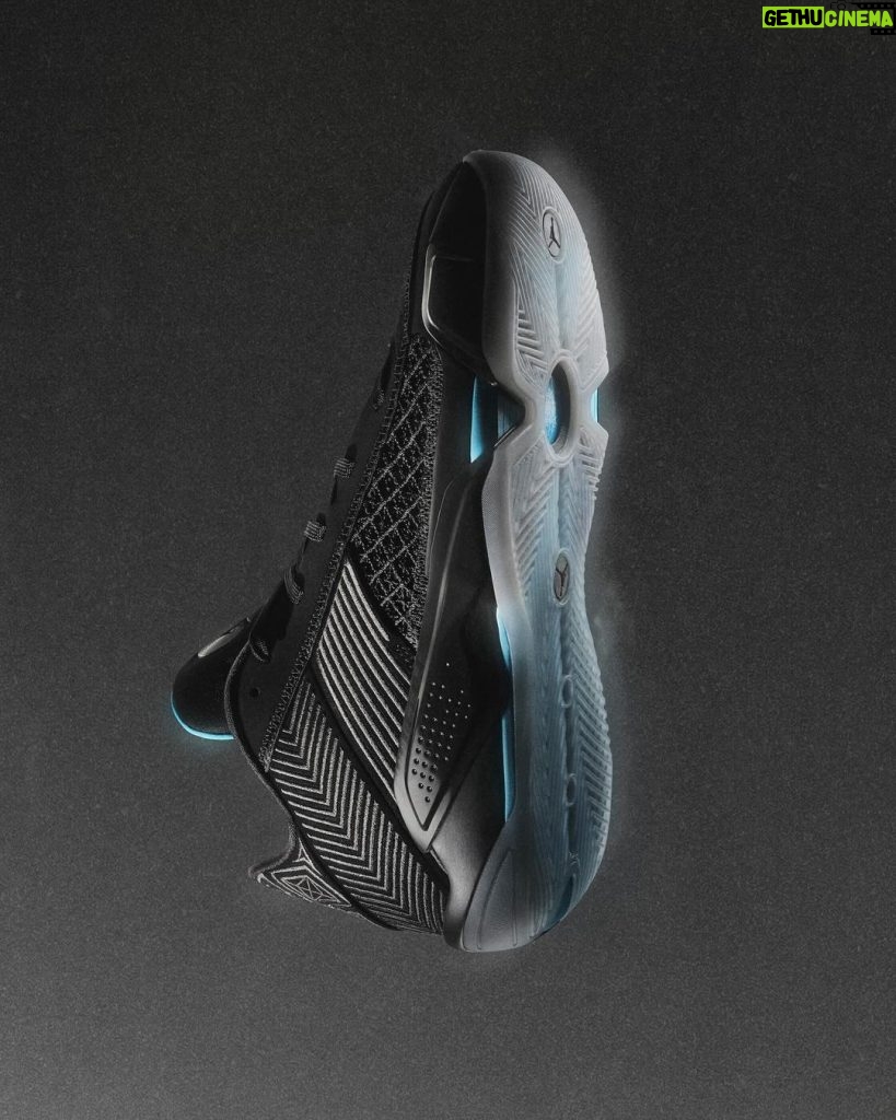 Michael Jordan Instagram - Legends live forever. The AJXXXVIII Low ‘Alumni Blue’ gives the ultimate game shoe a touch of collegiate hoops history with pops of light blue across its all-black silhouette. Tap to cop.