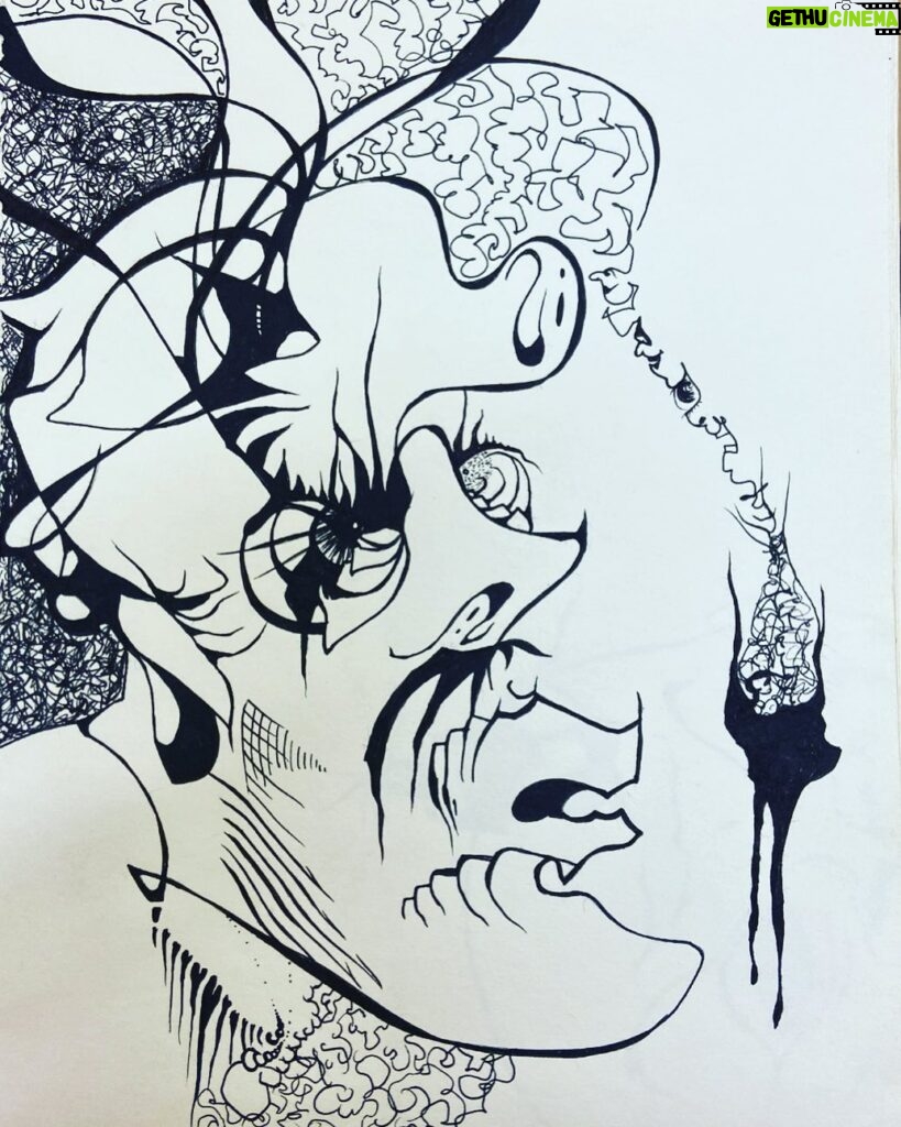 Michael Malarkey Instagram - ink sketch circa 2004