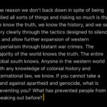 Michael Malarkey Instagram - Here are some thoughts. Human to human. My heart goes out to everyone going through it right now. I see you. I feel you. We are all victims of systems of oppression and control conditioned heavily by relentless media manipulation that pits us against each other. The reason we don’t back down in spite of being called all sorts of things and risking so much is that we know the truth, we know the history, and we see very clearly through the tactics designed to silence us and allow further expansion of western imperialism through blatant war crimes. The majority of the world knows the truth. The entire global south knows. Anyone in the western world with any knowledge of colonial history and international law, we know. If you cannot take a stand against apartheid and genocide, what is preventing you? What has prevented people from speaking out before? I am only one voice, but here is my take on what I think needs to happen in order to have a chance at the ‘peace’ we all so desire. It feels almost futile to say these things at a time like this, but here goes… The international community must call for an immediate cease fire to prevent any further loss of civilian life. We need fair UN sponsored negotiations prioritising healing & reconstruction. We need multilevel diplomatic initiatives. There must be an OBJECTIVE assessment of war crimes, damages and warranted reparations as well as an inquiry into the root problems of all this with a formulation of alternative paths to secure short term and long term peace and JUSTICE for all parties. All parties must abide by and be judged by international law. If we can’t do these things, it will only be more death, more suffering, more resistance, more displacement and it will ravage our environment in the process along with the people in it. “Those who make peaceful revolution impossible will make violent revolution inevitable” - yer man JFK ✊🏾✊🏿✊🏽 #freepalestine