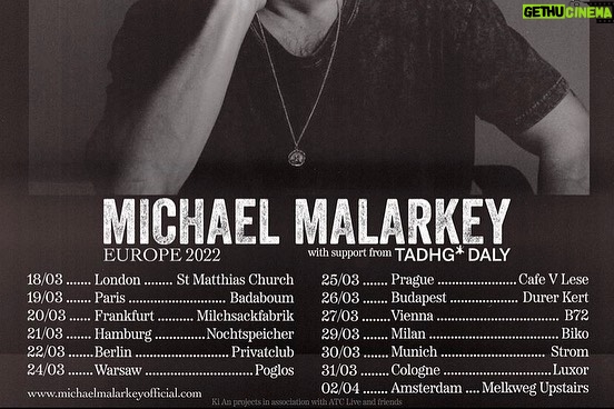 Michael Malarkey - 49.5K Likes - PRESAVE my new single ‘BODYBAG’ VIA LINK IN BIO // OUT NEXT WEEK!
euro cats, tour kicks off next month; grab yer tickets now (also via bio link) x
swipe for dates & cities ———>
💋