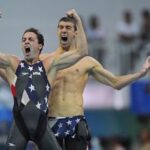 Michael Phelps Instagram - One of my favorite races😍😍 15 years ago 😳🤪 🇺🇸 4x100 free relay 2008