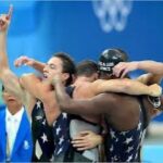 Michael Phelps Instagram - One of my favorite races😍😍 15 years ago 😳🤪 🇺🇸 4x100 free relay 2008