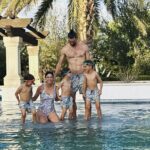 Michael Phelps Instagram - “Just one picture for Mommy’s Day please… Nevermind 😄 let’s just jump in together” I’m lucky to be a mommy to 3 amazing lil men 🧡💙💛