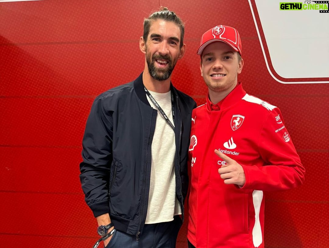 Michael Phelps Instagram - What a weekend! First @f1 race in the books, can’t wait for the next one! Thanks to @scuderiaferrari and #switch (@jessie.roy_ )