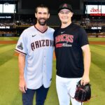 Michael Phelps Instagram - @m_phelps00 throwing out a first pitch in a way only Michael Phelps could. Chase Field