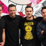 Michael Trevino Instagram - A big congrats to @gregmike on the opening of his solo show “Inside Voices” this weekend in Los Angeles. The night turned out to be a little reunion with these fools right here. 👊🏼👊🏼👊🏼 West Hollywood, California
