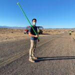 Michael Trevino Instagram - If your production doesn’t have a Covid stick this long, you’re doing it wrong. #6FeetApart Santa Fe, New Mexico