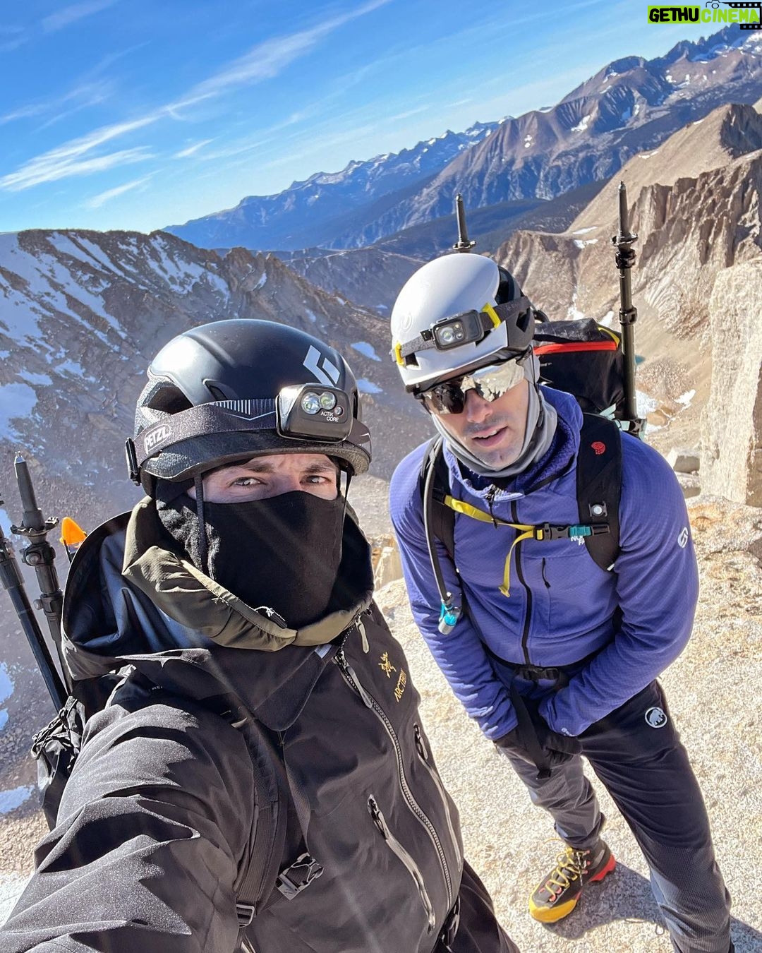 Michael Trevino Instagram - 11/11/23 Summitted Mount Russell via East Ridge with @calebgauge Bagged a 14er. Challenging class 3 with moderate/high exposure. Basecamped at Upper Boy Scout Lake. I do not like Scree…. #california14ers #mountrussell #mountwhitney #thesierras #mountaineering #sloglord