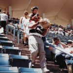 Michael Trevino Instagram - Probably not the safest move here but my guess is I begged you to do it, and you did, I love you for that. Happy Fathers Day! Dodger Stadium