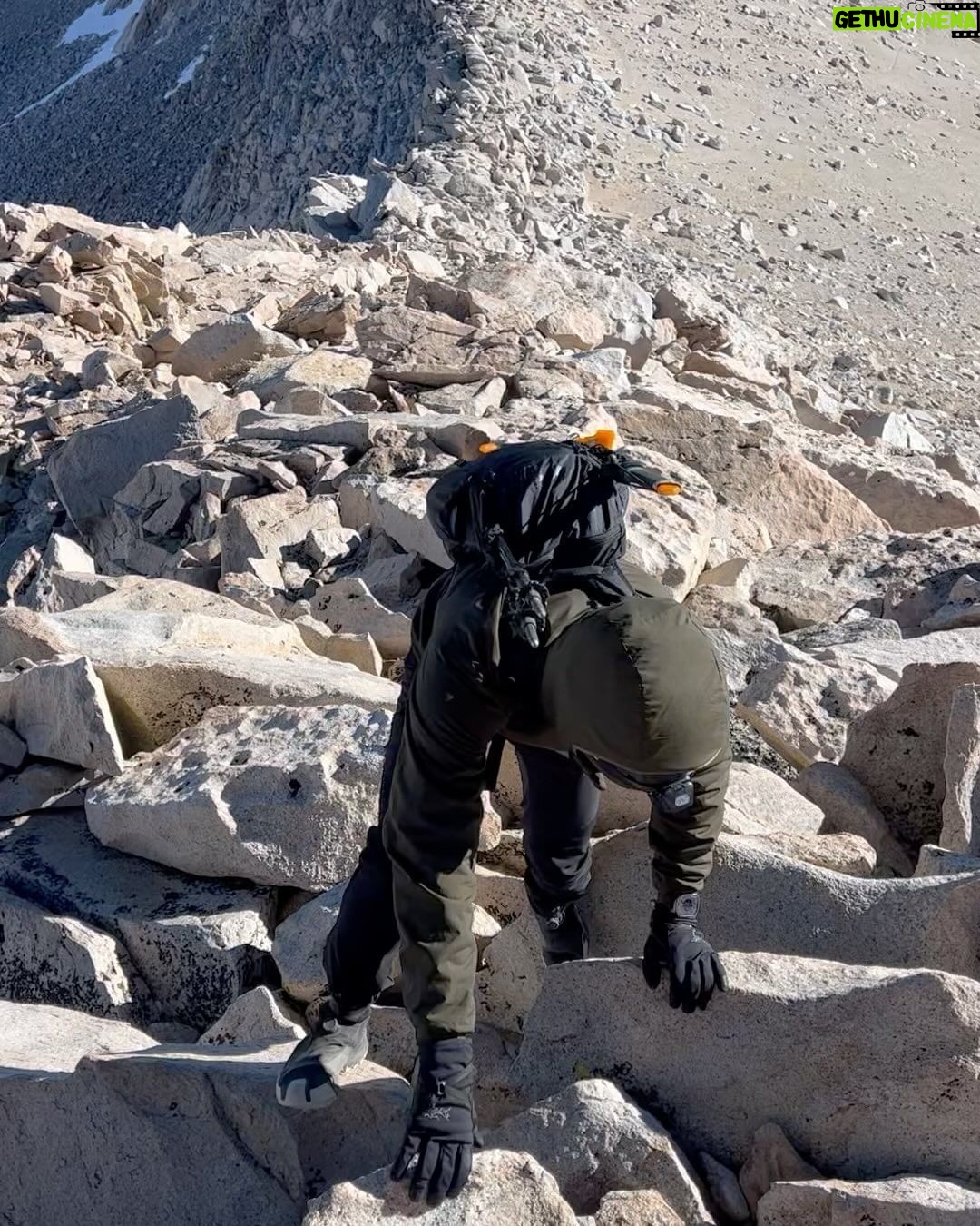 Michael Trevino Instagram - 11/11/23 Summitted Mount Russell via East Ridge with @calebgauge Bagged a 14er. Challenging class 3 with moderate/high exposure. Basecamped at Upper Boy Scout Lake. I do not like Scree…. #california14ers #mountrussell #mountwhitney #thesierras #mountaineering #sloglord