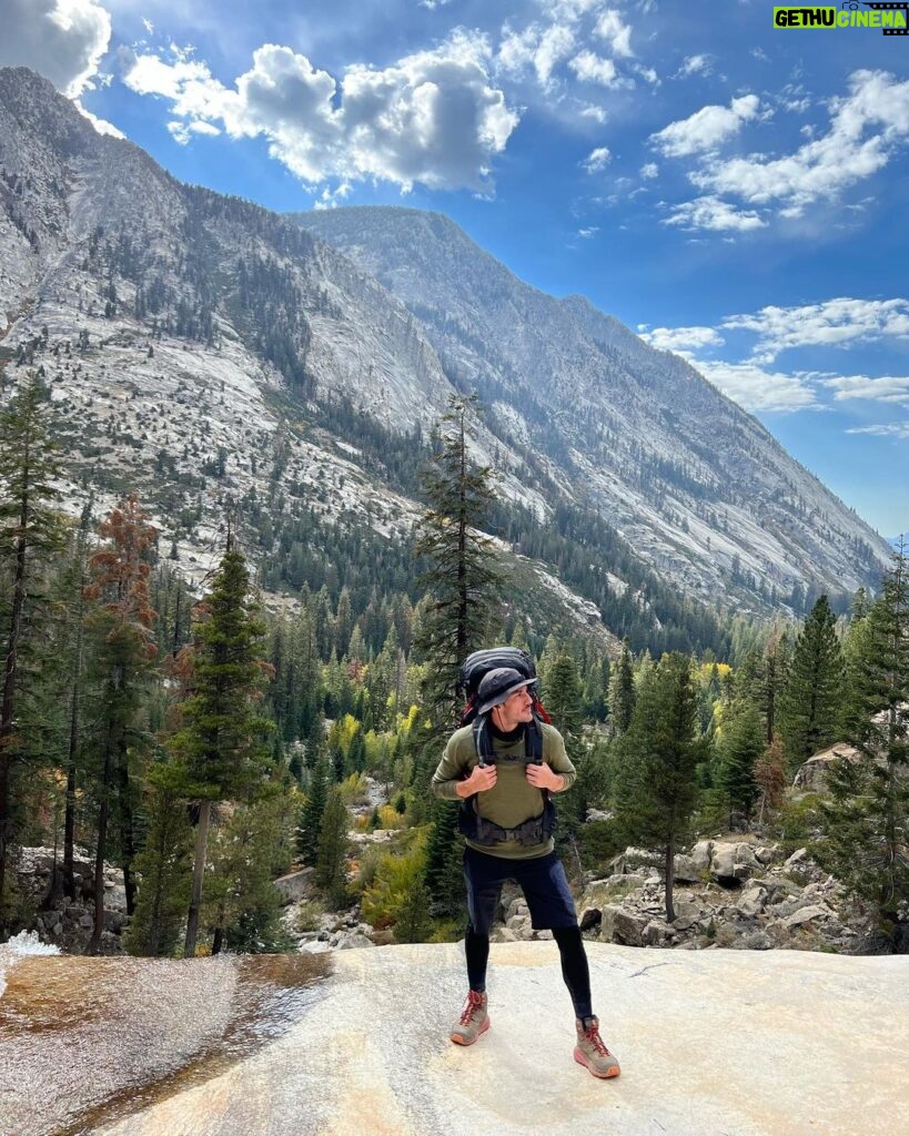Michael Trevino Instagram - Shoutout to these trekking poles for making it all possible 🏕️🥾⛰️ Rae Lakes Loop in Kings County: 4 days, 42 miles, 7600ft ascent, 12000ft max elevation